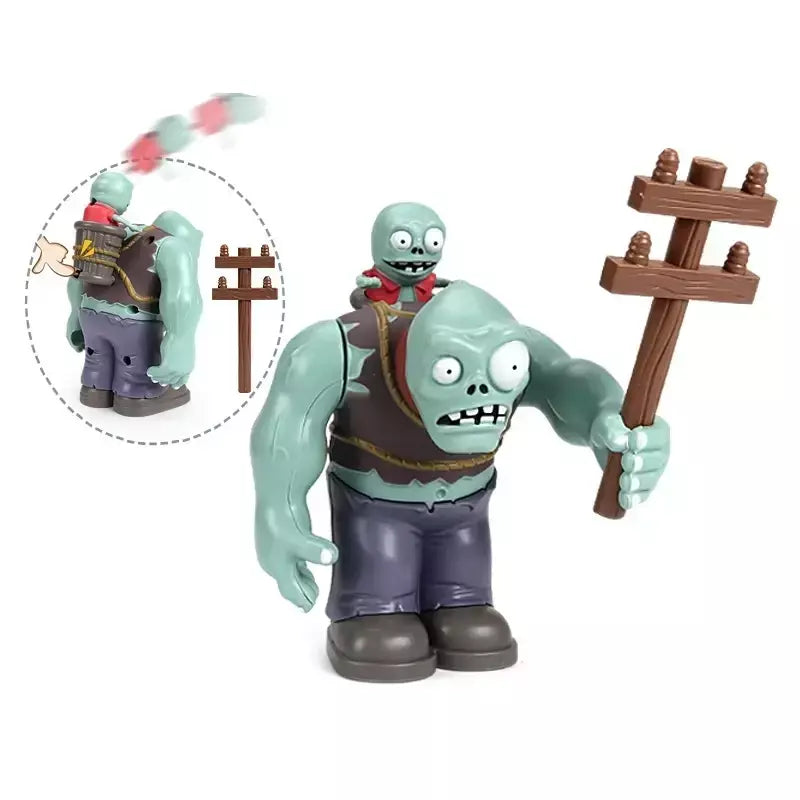 Plantas vs zumbis figura de ação gargantuar dr. zumbi conehead balde de futebol yeti figuras presentes de aniversário crianças brinquedo para meninos