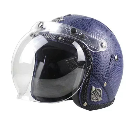 Capacete de motocicleta bolha escudo viseira anti-nevoeiro proteção uv lente hd para capacete retro rosto aberto meio capacete bolha óculos lente