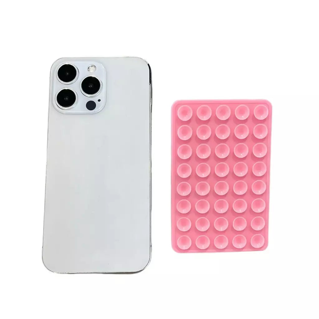 Capa de telefone com ventosa de silicone dupla face, suporte removível para selfies e vídeos mãos-livres, basta usar para vidro liso