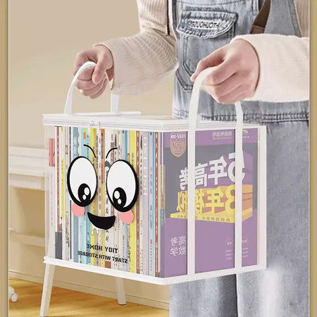 Caixa de livro dobrável estudante dormitório sala de aula livro organizador transparente à prova dwaterproof água casa livro organização caixa armazenamento bolsa