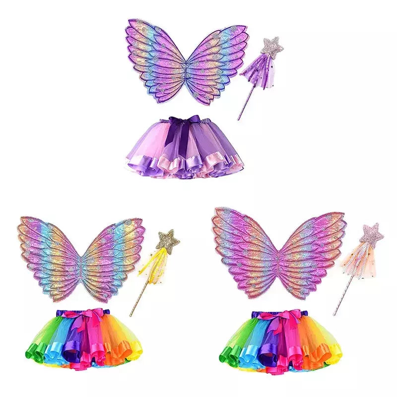 Saia tutu meninas asa verão menina princesa mini pettiskirt festa dança arco-íris tule saias coloridas halloween cosplay roupas