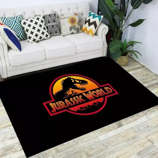 Jurassic park dinossauro dos desenhos animados tapetes antiderrapante área para sala de estar quarto pé almofada decoração, criança jogo tapete
