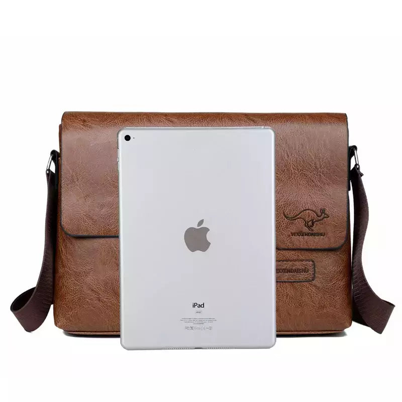 Bolsa de ombro de couro para homens Bolsa de negócios Bolsa mensageiro Bolsa lateral grande, bolsa crossbody, marca de luxo, moda, IPAD
