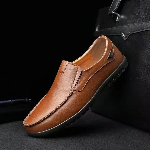 Couro de vaca natural masculino mocassins de couro genuíno italiano, sapatos de vestido masculino, calçado formal, casual, marca, venda