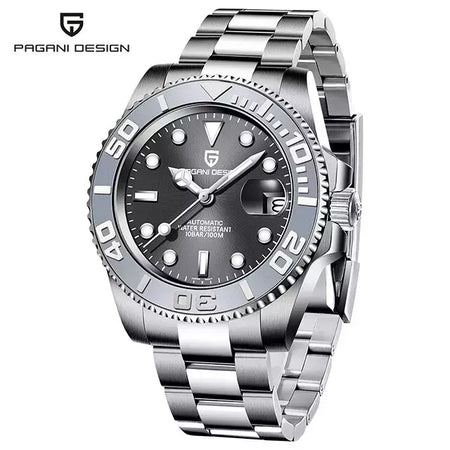Pagani design esportes masculino relógio de pulso mecânico safira luxo relógio automático para homem aço inoxidável à prova dwaterproof água