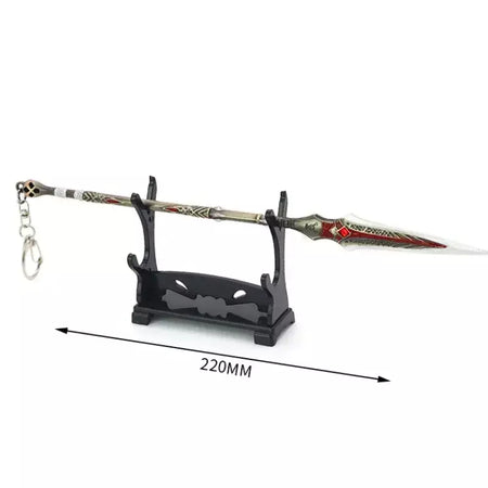 Novo 22cm deus da guerra lança arma ragnarok draupnir arma de metal samurai espada mochila chaveiro coleção festival presente brinquedo criança