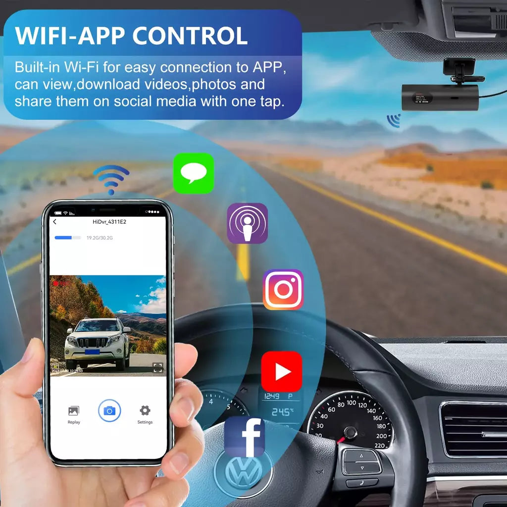 Dashcam para carro caixa preta gravadores de vídeo de condução 4k wifi mini câmera frontal traço cam 24h monitor estacionamento câmera gravação carro
