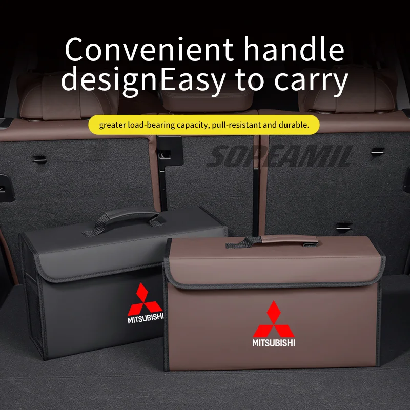 Para mitsubishi outlander pajero asx colt lancer l200 triton RalLIART caixa organizadora de porta-malas de carro caixa traseira estiva arrumação saco de armazenamento
