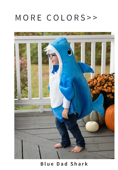 Família Tubarão Cosplay Traje para Crianças, Halloween Carnival Party Costumes, Criança Unisex, 3 Cores Disponíveis, Nova Chegada