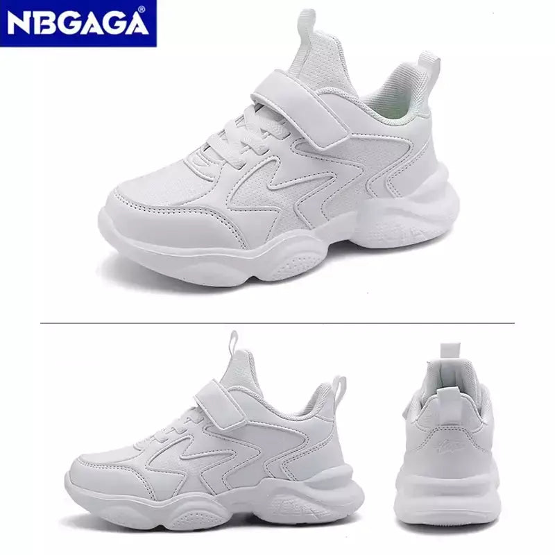 Branco crianças sapatos para meninos e meninas moda crianças confortáveis tênis respiráveis antiderrapante escola casual calçado de caminhada