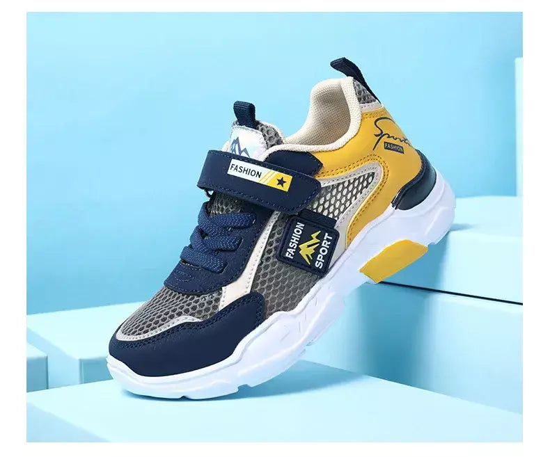 Única rede crianças sapatos meninos tênis verão respirável superfície antiderrapante meninas tênis casuais esportes correndo sapatos ao ar livre
