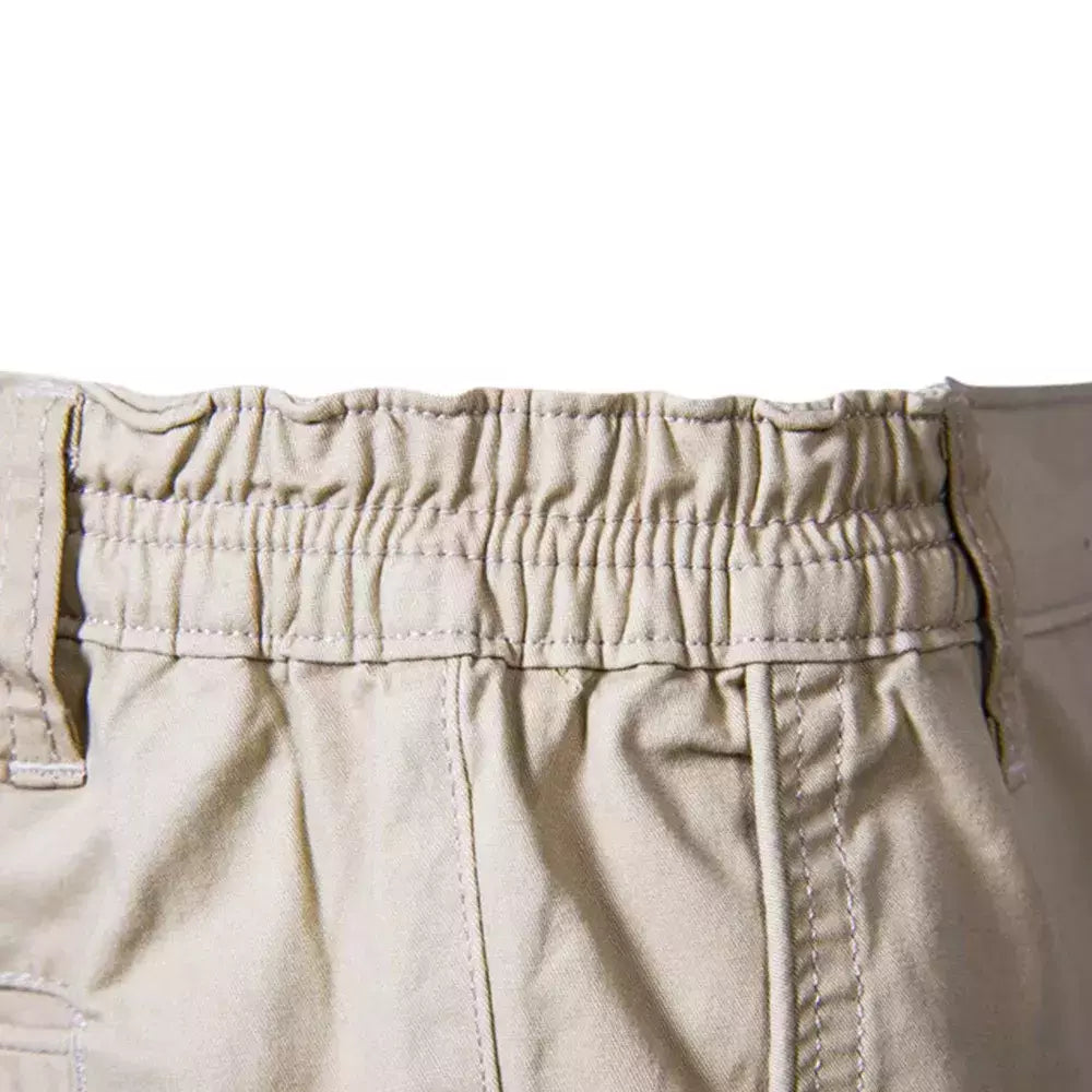 Calça curta de cintura elástica masculina, 100% algodão, monocromática, casual, de negócios, social, alta qualidade, nova, verão 2022