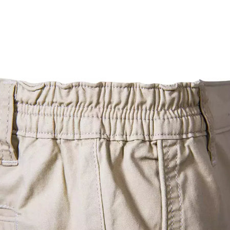 Calça curta de cintura elástica masculina, 100% algodão, monocromática, casual, de negócios, social, alta qualidade, nova, verão 2022