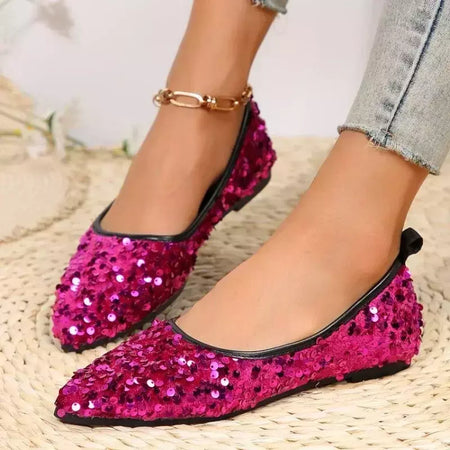 Apontou Toe Bling flats sapatos femininos, sapatos de caminhada casual, sandálias de primavera, marca de moda feminina, novo