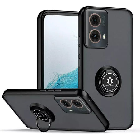 Armadura fosca caso para motorola moto g35 g55 g54 g84 g14 g72 g85 g75 g15 g05 g34 g24 s50 e13 g13 anel titular à prova de choque coque