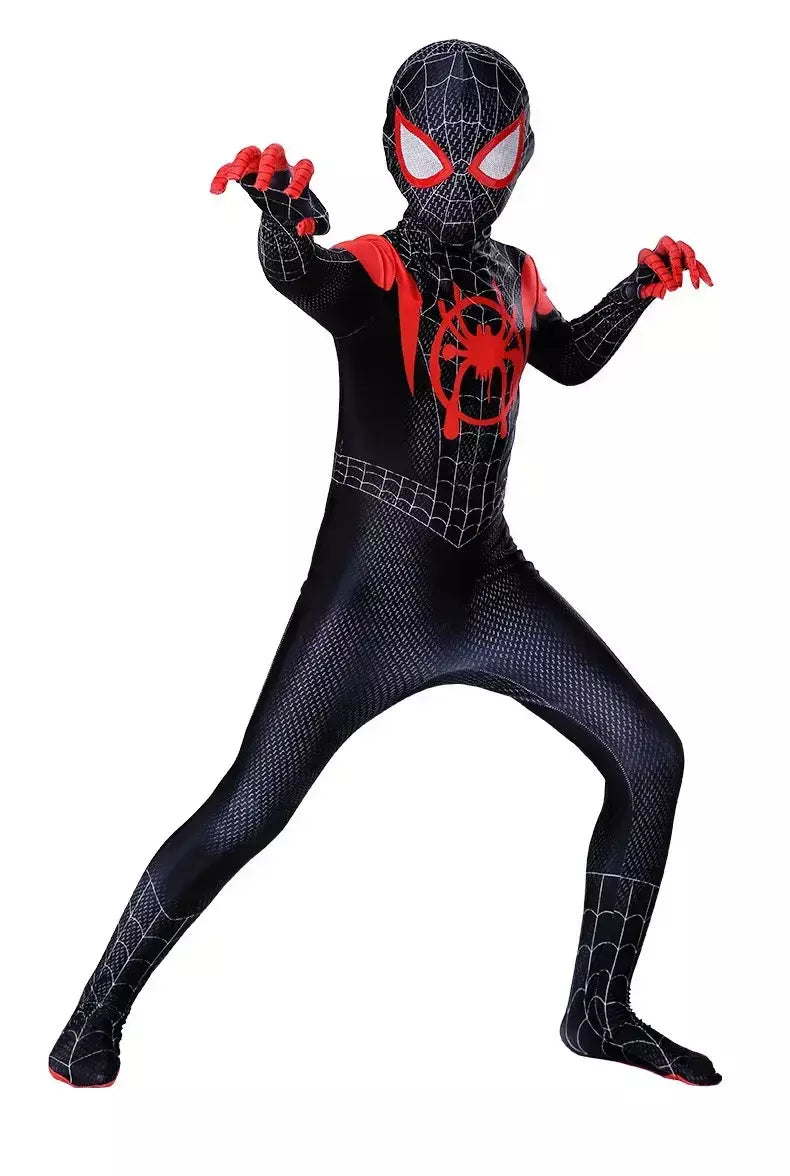 Crianças super-herói spiderman cosplay traje homem de ferro pantera negra zentai macacão bodysuit trajes de festa de halloween para meninos meninas