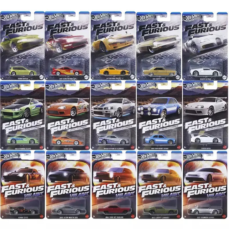 Hot Wheels Carros Velozes e Furiosos HNR88-E F G H J TOYOTA SUPRA NISSAN SKYLINE GTR (BNR34) Diecast Modelo de Veículo Carros Brinquedos Meninos Presente