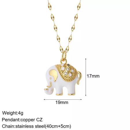 Coração mal olho azul sol colar para mulheres bonito cão abelha elefante cor de ouro pingente colares femininos longas correntes de aço inoxidável