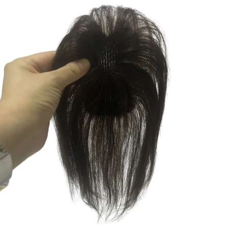 Nenhum clipes de cabelo humano franja francesa gancho e laço pasta mágica toppers para mulheres fácil de usar adesivos de costura remendos de cabelo extensão