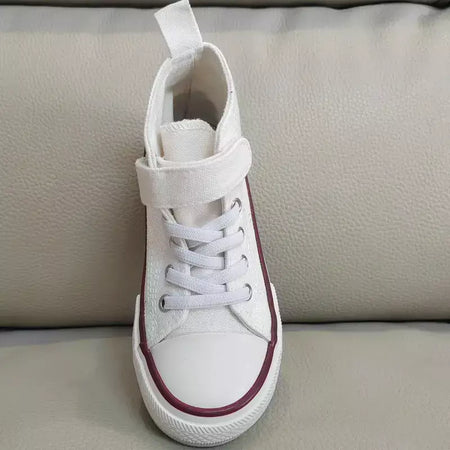 Novas crianças sapatos de lona de alta qualidade meninas sapatos kpop demônio caçadores crianças sapatos de placa branca estudante correndo tênis sapatos brancos