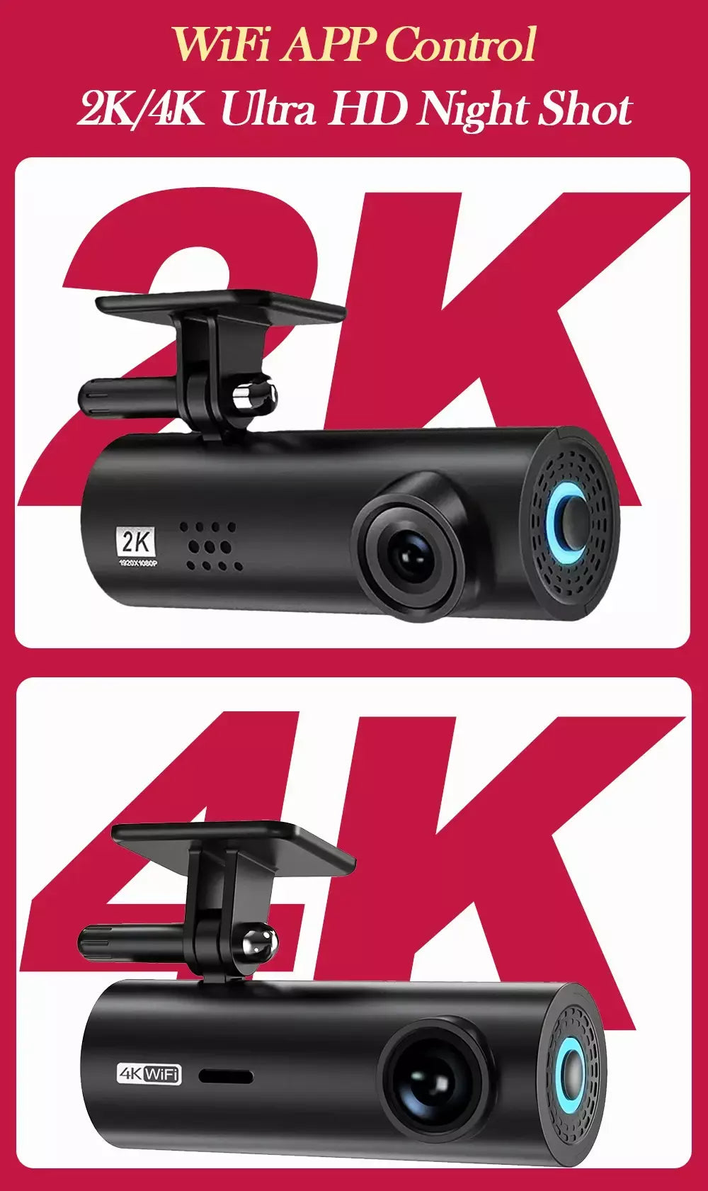 Dashcam para carro caixa preta gravadores de vídeo de condução 4k wifi mini câmera frontal traço cam 24h monitor estacionamento câmera gravação carro