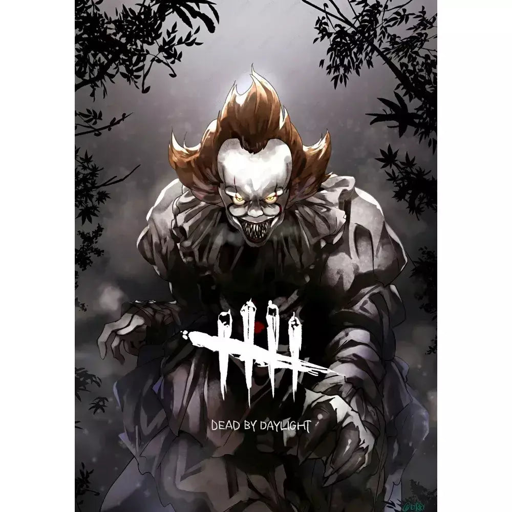 Jogo d-dead by d-daylight horror aterrorizante cartaz pegajoso impressão de arte de parede à prova dwaterproof água casa sala de estar barra decoração estética