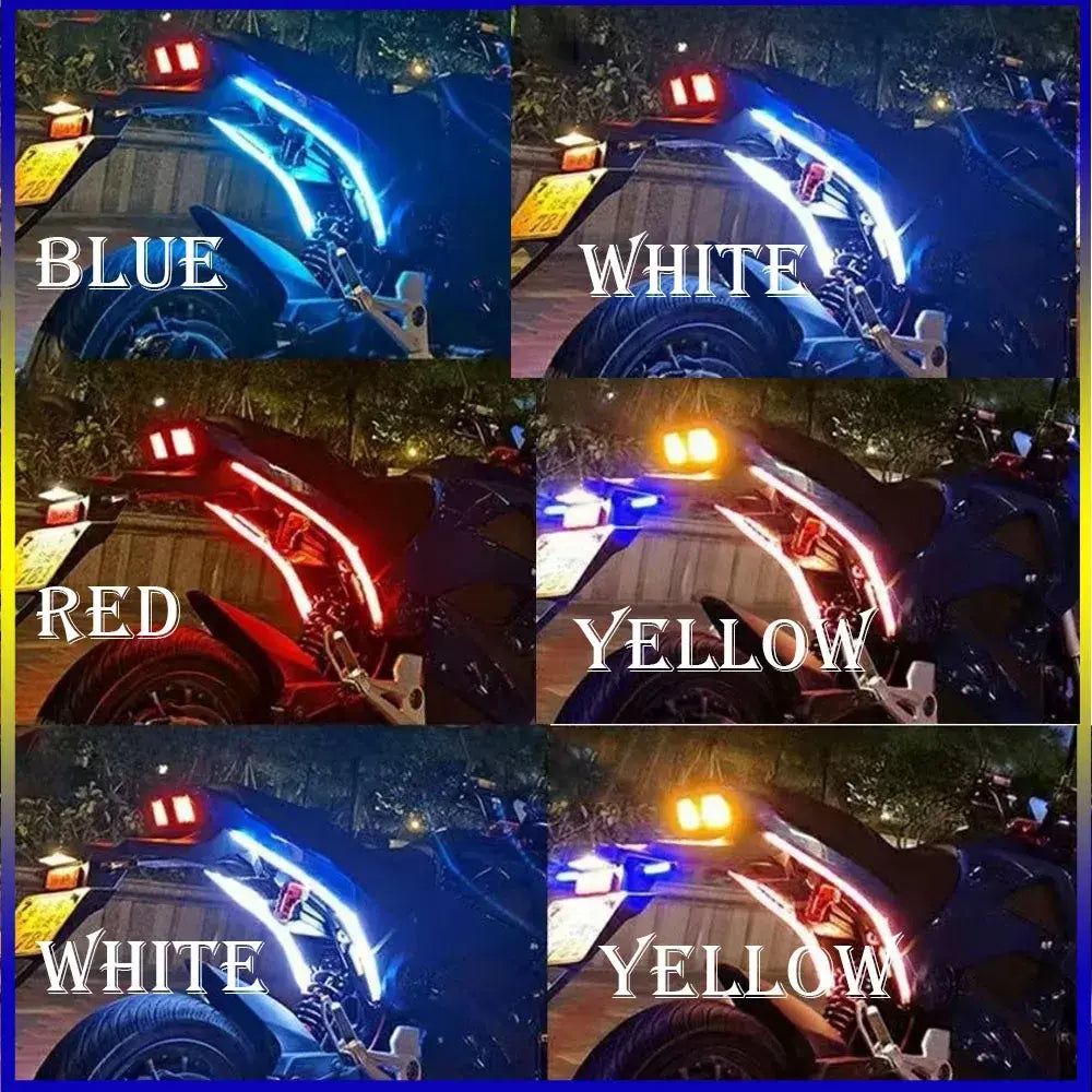 Pequeno macaco fluindo sinal de volta começar luz varredura elétrica motocicleta luz da cauda led modificação acessórios cor decorativa