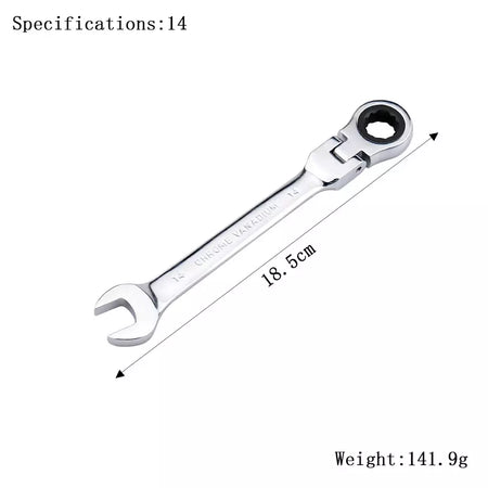 Chave de catraca de chaves, conjunto de ferramentas manuais, catraca de 72 dentes, cabeça flexível, acabamento espelhado, 6mm-27mm, reparo automático e doméstico, 1 peça