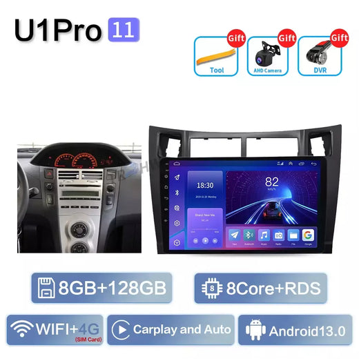 Para toyota yaris 2005 - 2012 multimídia gps autoradio 4g wifi dsp 8 núcleo rádio do carro reprodutor multimídia 8g + 256g unidade principal de navegação