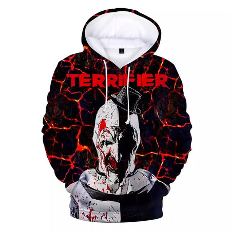 Terrifier 2 personagem assustador impressão 3d hoodies homens hip hop streetwear moletom pullovers harajuku fatos de treino topos roupas masculinas