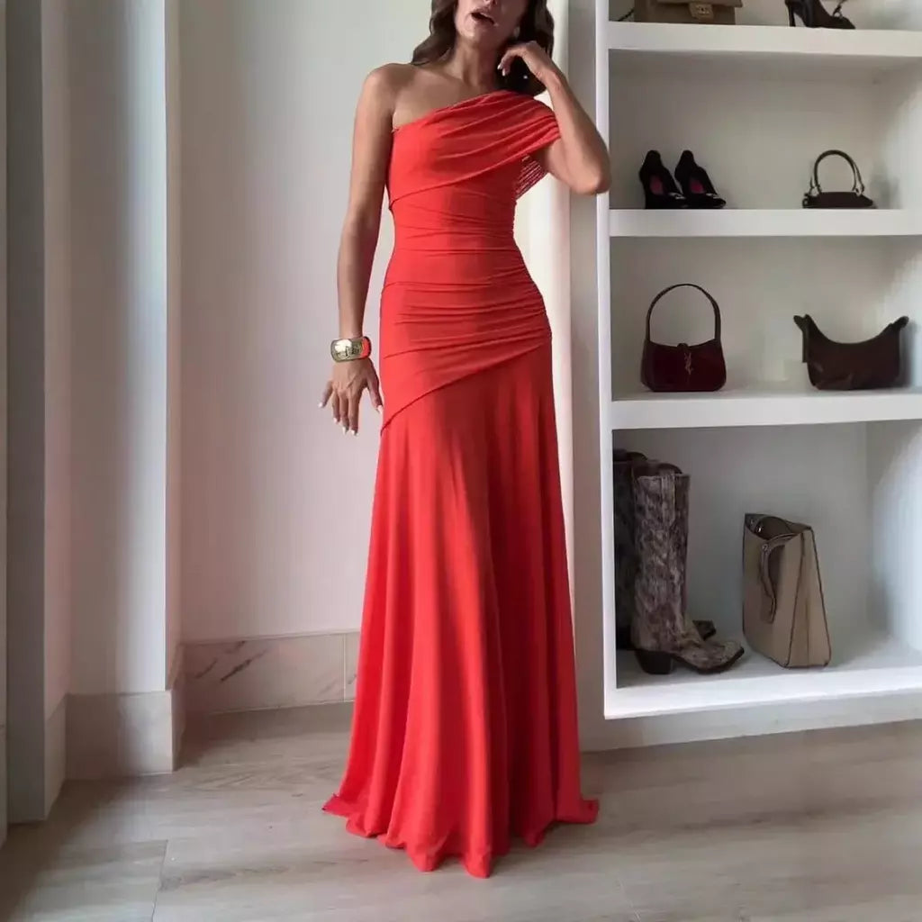 Sexy assimétrico colarinho tubo superior sem costas midi saia vestido com tule plissado splice manga curta vestido feminino para festa