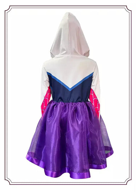 Meninas gwen fantasma aranha traje bodysuit halloween cosplay com capuz trajes de festa de férias fantasia sexy vestir-se hoodies maiô