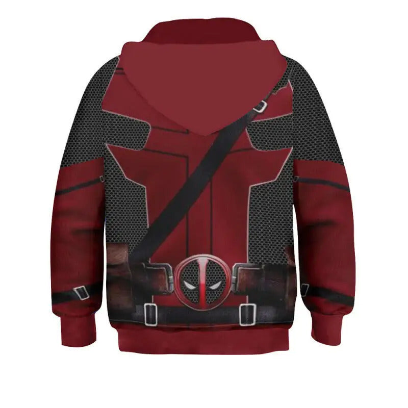 Meninos meninas deadpool wolverine cosplay traje super-herói impressão 3d pulôver hoodies jaqueta camisolas para festa de halloween