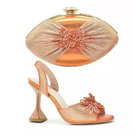 Sapato italiano e saco conjunto para mulheres, sapatos nigerianos, bolsa de correspondência para festa de casamento real, sapatos de luxo, moda mais recente