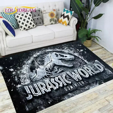 Jurassic park dinossauro dos desenhos animados tapetes antiderrapante área para sala de estar quarto pé almofada decoração, criança jogo tapete