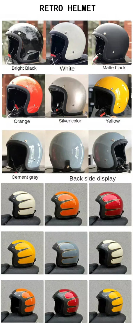 Genuíno vintage tt & cocascos fibra de vidro capacete da motocicleta retro scooter equitação rosto aberto 3/4 jet casco moto capacete dot aprovado