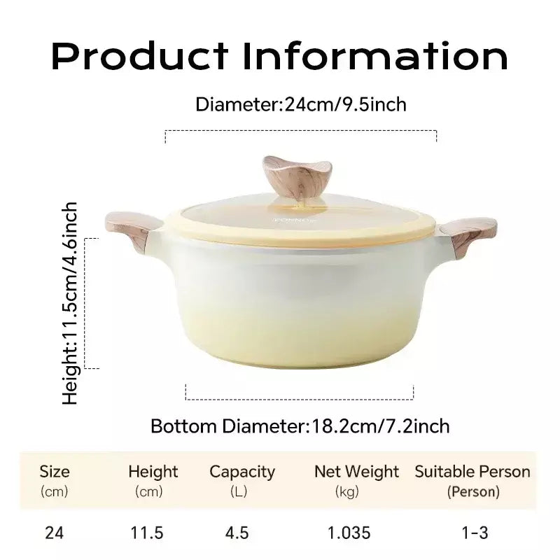 Donnor cerâmica não revestida antiaderente pan 0 panela de sopa de flúor frigideira fogão de indução pote universal cozinha cozinhar ferramentas