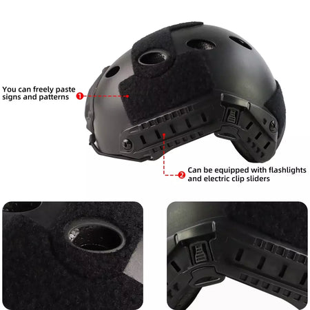 BOOIU-Capacetes táticos Airsoft Fast MH PJ, estilo simples, versão rápida, equipamento de proteção para esportes ao ar livre, jogos de paintball