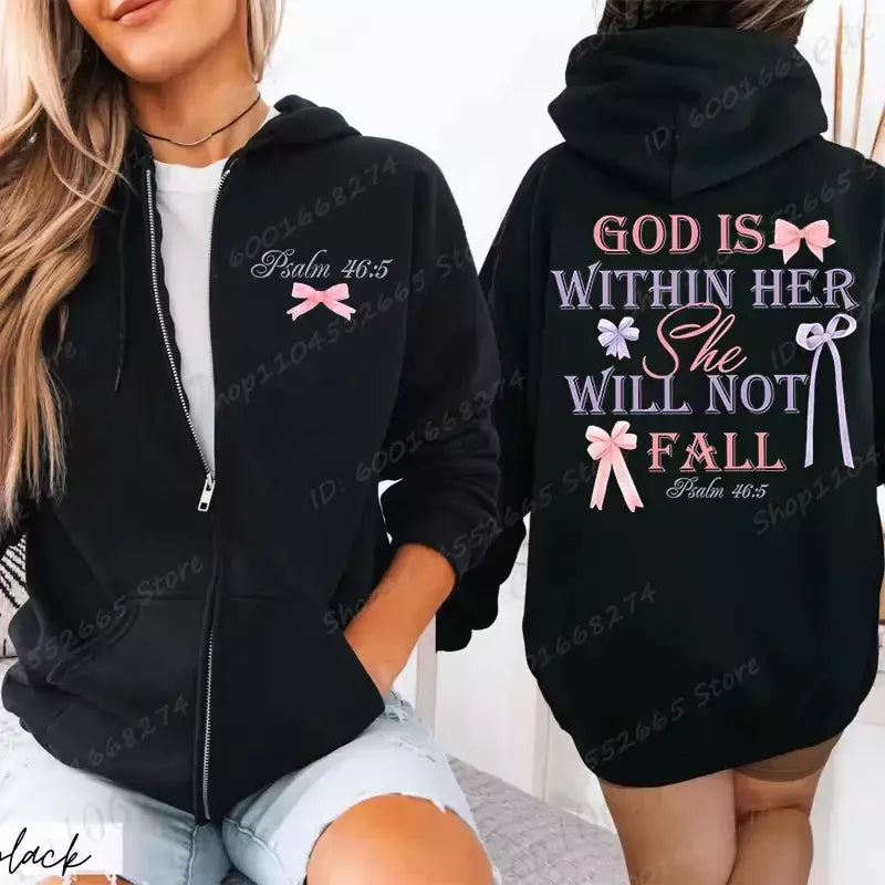 Mulheres zíper hoodies eu sou um deus criança carta impressão hoodies engraçado cristão moletom com capuz pulôver orar o senhor moletom casacos