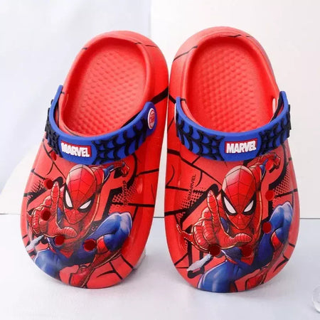 Disney chinelos infantis verão meninos spiderman chinelo antiderrapante buraco crianças sapatos de praia fundo macio criança casa chinelo