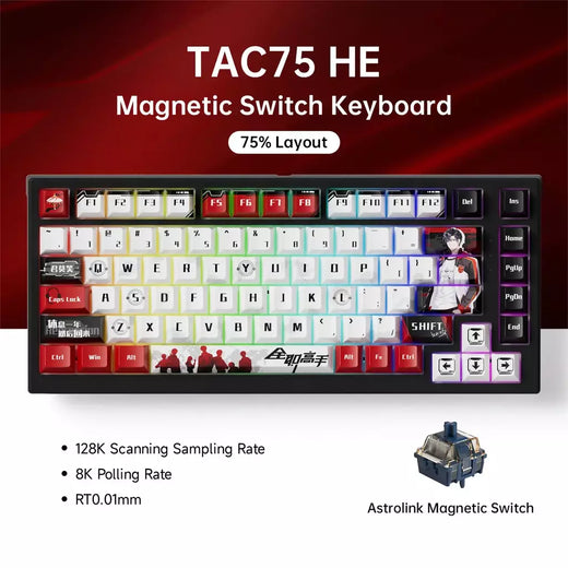 Akko tac75 he teclado de interruptor magnético 75% teclados para jogos gatilho rápido 0.005mm 8k rgb com fio esports teclado personalizado para gamer