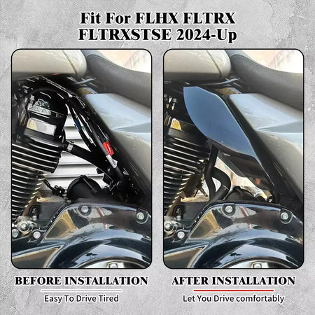 Motocicleta mid-frame defletor de ar escudo térmico guarnição capa para harley touring electra street glide road king fltrx 2001-23 24-up