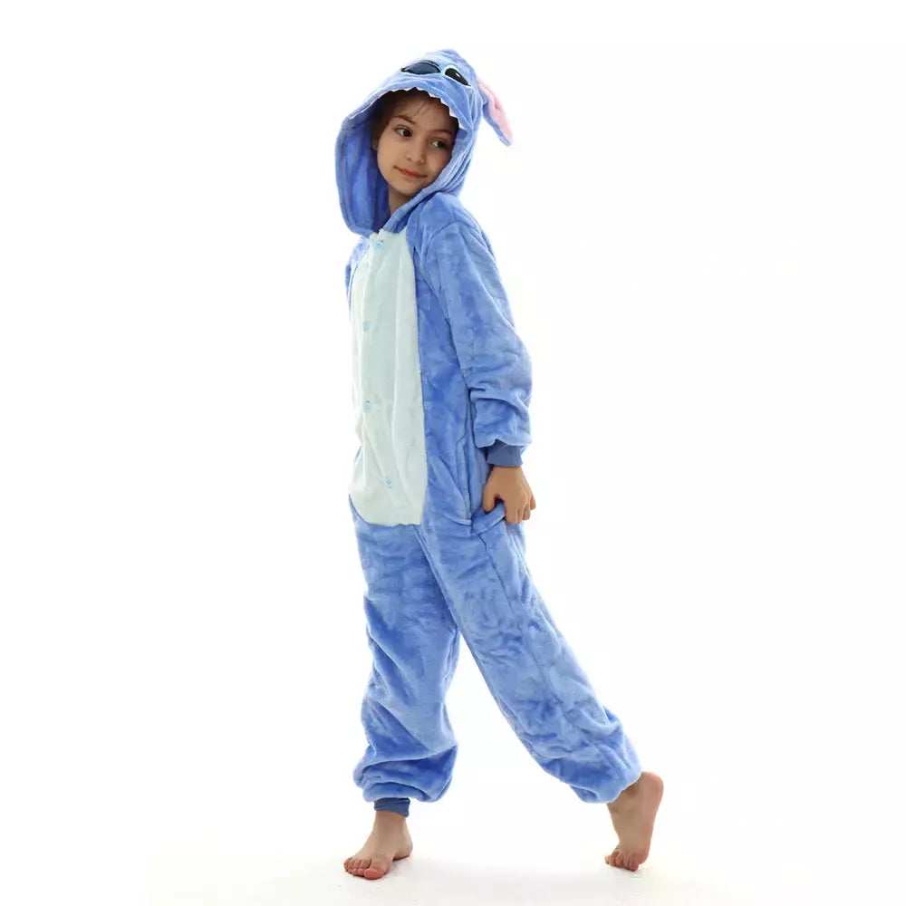 Children Stitch Pijama de flanela, Unicórnio Kigurumi Onesies, Blanket Sleepers, Kigurumi, Crianças, Meninos, Meninas, Bebê, Inverno