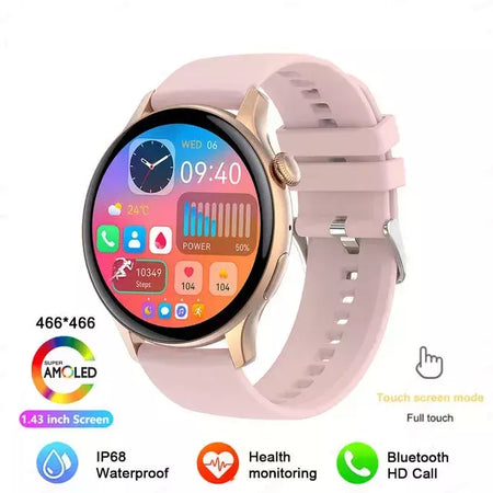 NFC Smartwatch para Mulheres, Tela HD, Rastreador de Saúde, Esportes, Voz, Chamada Bluetooth, Huawei, Xiaomi, Senhoras, Novo, 466x466, 2022