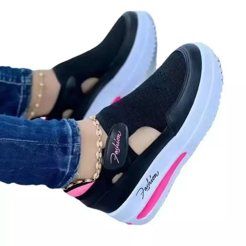 Tênis feminino sapatos mulher tênis de lona sapato feminino sapatos casuais senhoras sapatos esportivos plataforma tênis oco para fora sapatos