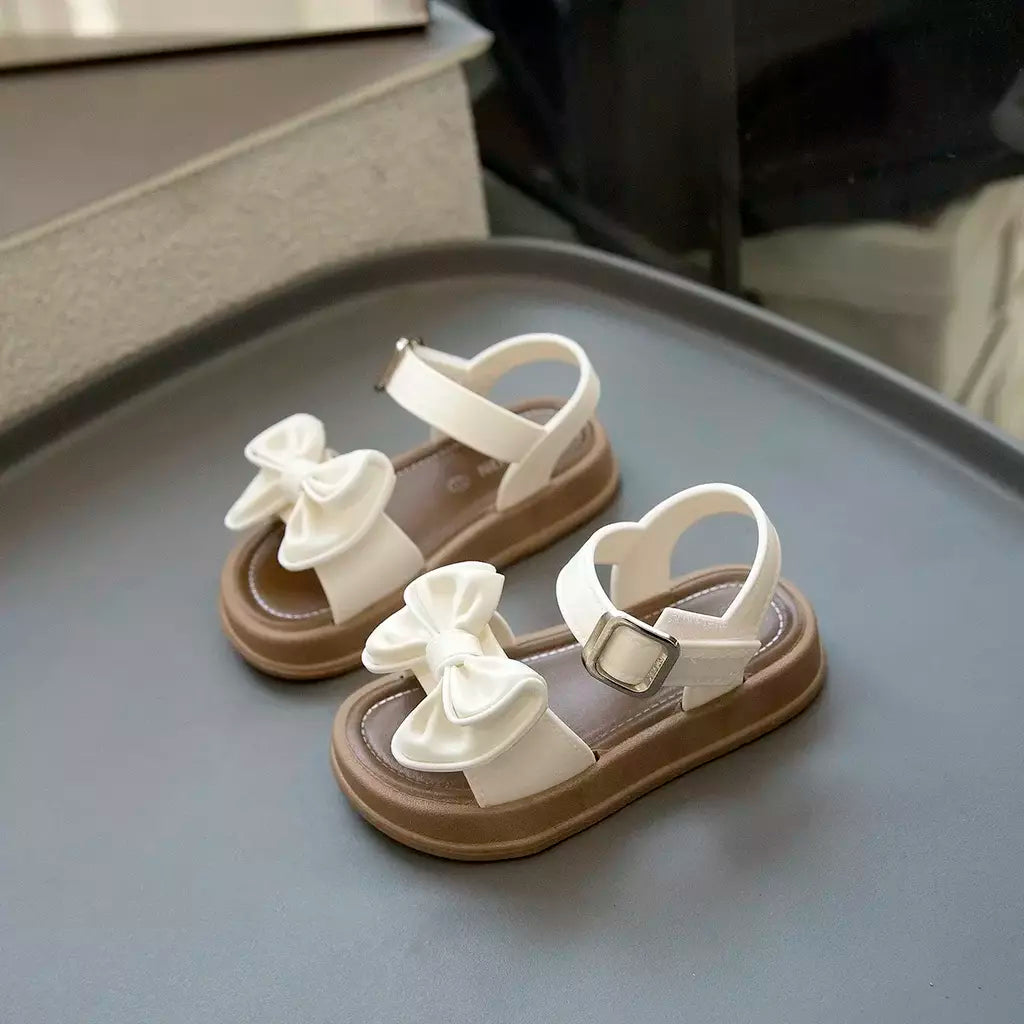 Meninas princesa sandálias de verão crianças verão sapatos de praia sapatos de dedo do pé aberto moda bowknot casual meninas sandálias sapatos de verão