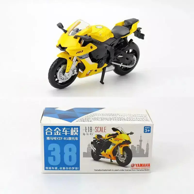 Motocicleta liga e plástico modelo brinquedo, Caipo GSX-R1000 YZF-R1 Vespa 200, 1:18