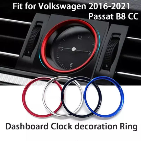Liga de alumínio decoração anel guarnição capa para volkswagen passat b8 cc 2016-2021 painel centro relógio, acessórios interiores do carro