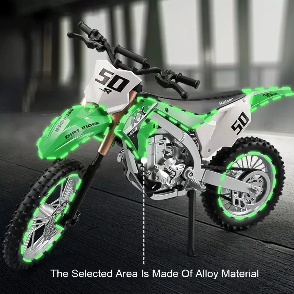 1:12 kawasaki kx450 nijia ZX-6R modelo de motocicleta brinquedo diecast liga carro roda dianteira direção absorção choque decorativo presente do menino