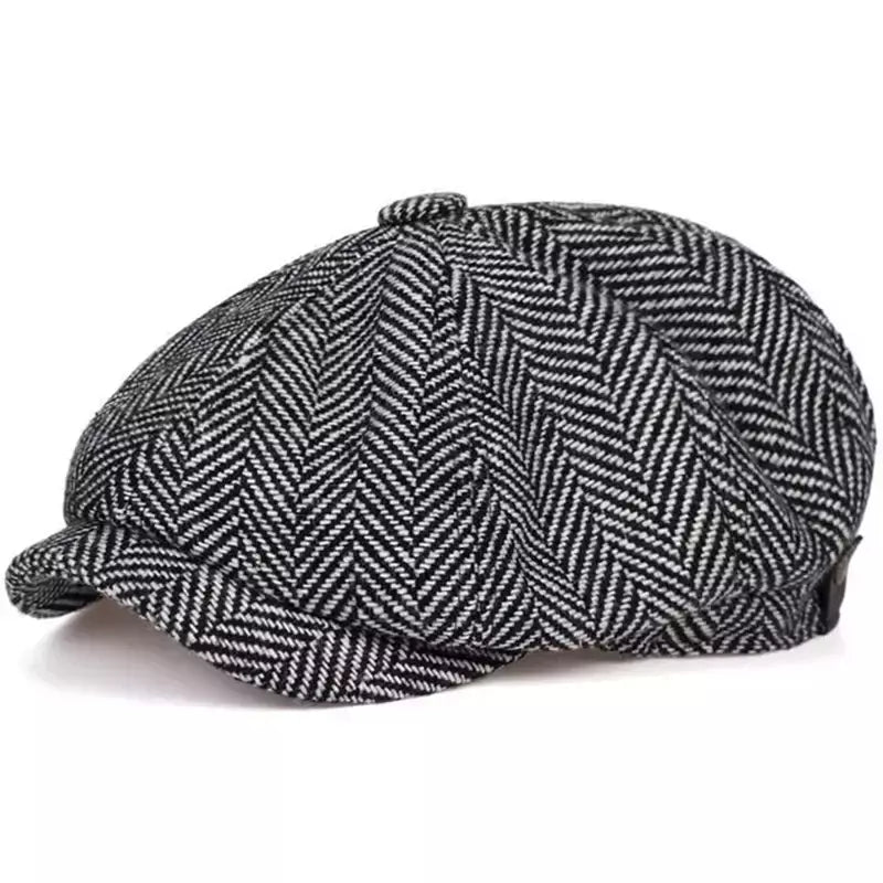 Selvagem casual masculino chapéu de jornaleiro, boné octogonal, britânicos pintores chapéus, boinas, espinha de arenque bonés lisos, boinas hip hop, outono, inverno